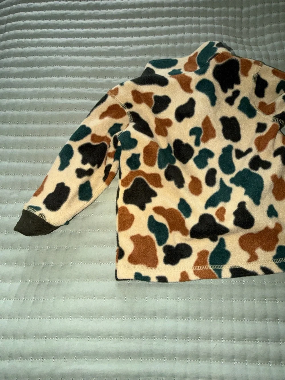 Carhartt Pullover Boys 18M Duck Camo Fleece 1/4 Zip Mock Neck Logo Sweatshirt